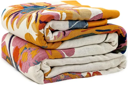 Vista 18 de LUTBM Manta bohemia para sofá de 50 x 60 pulgadas, 100% algodón, suave Animal-pájaro-a