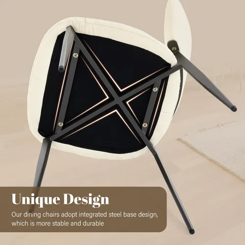 Vista 6 de Homcosan Juego de 2 sillas de comedor, modernas sillas de cocina con asiento acolchado tapizado y patas de metal, fácil montaje, sillas de comedor