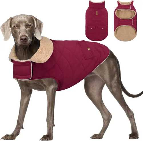 Vista 46 de Abrigo de invierno para perros pequeños, chaqueta sólida para cachorros, abrigo cálido para mascotas para clima frío, prendas acolchadas resistentes