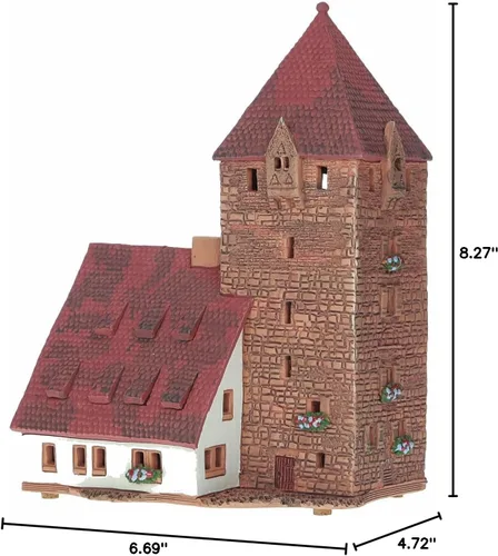 Vista 10 de Houses and Villages Collection - Miniatura coleccionable hecha a mano de la histórica torre Schuldturm en Nurnberg, Alemania, portavelas de té