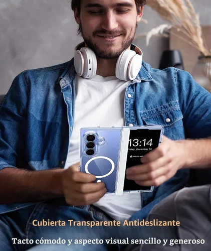Vista 7 de FNTCASE Funda magnética para Samsung Galaxy Z Fold 7 con protección de bisagra