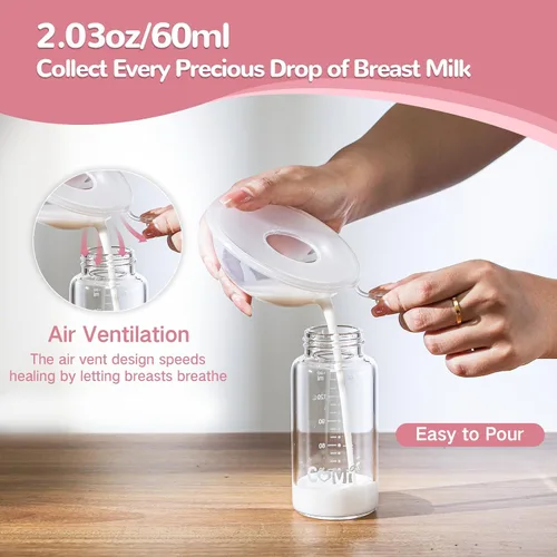Vista 5 de Recolector de leche materna, recolectores de leche para lactancia, conchas de leche materna reutilizables, protector que protege los pezones