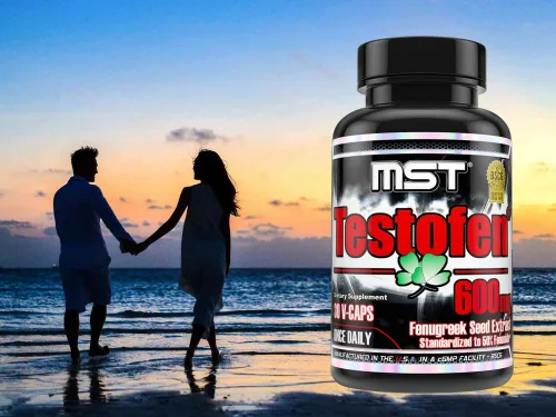 Vista 6 de MST Testofen Suplemento Twin Pack (2 botellas de 30 unidades cada uno) Extracto de semilla de fenogreco, refuerzo de testosterona libre, 600 mg, 60