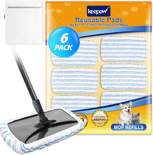 Vista 12 de KEEPOW Almohadillas reutilizables para trapeador compatibles con mopa de microfibra O Cedar Hardwood Floor'N More, cabezales de repuesto para uso