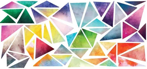 Vista 4 de Watercolor Triangle Wall Decal Kit - Create Your Own Geometric Wall Mural By Chromantics