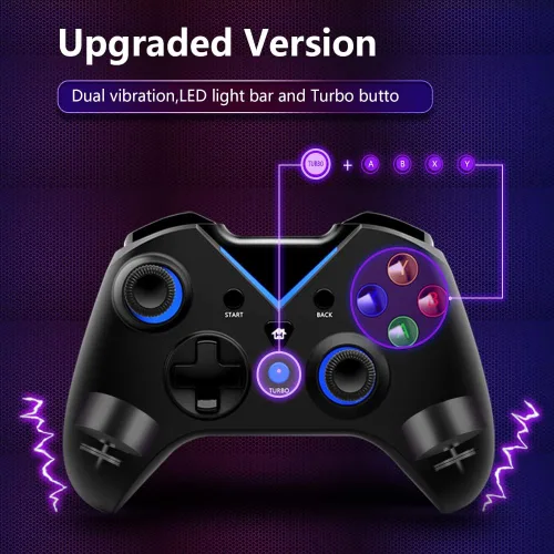 Vista 3 de Control inalámbrico para Xbox One, doble vibración incorporada de 2.4 HZ Gamepad compatible con Xbox OneOne SOne XSeries SSeries XPS3Windows 10