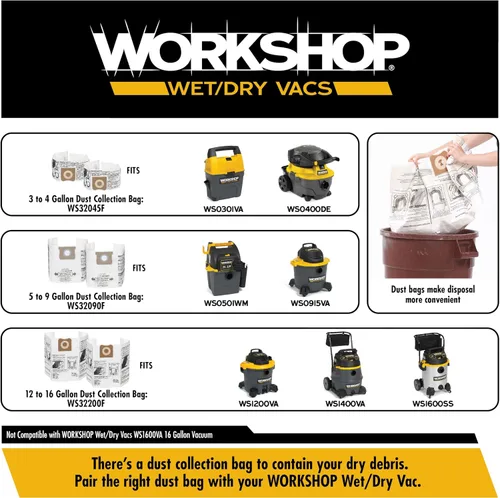 Vista 7 de WORKSHOP Wet/Dry Vacs Cepillo para piso, de 1-7/8 pulgadas, para aspiradora en seco o húmedo, para tienda.