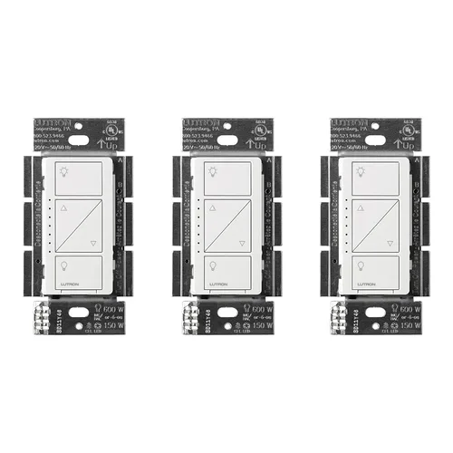 Vista 31 de Lutron Caseta - Interruptor de atenuación inteligente original (requiere Lutron Smart Hub), para luces LED, 150 vatios, un solo polo/3 vías, no Negro