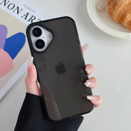 Vista 2 de FABSPARK Para iPhone 16,Neon Clear Bumper Case,Negro