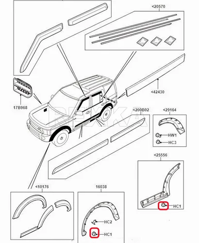Vista 5 de Rexka 10 clips de moldeo para llanta DYC101420 compatibles con Land Rover Freelander Ranger Rover LR3 LR4