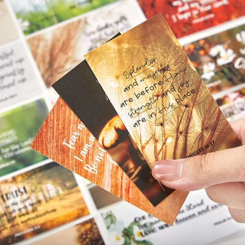 Vista 3 de BRYTEFY 100 mini tarjetas de oración en tono tierra para mujeres y hombres, tarjetas motivacionales religiosas a granel con escritura inspiradora