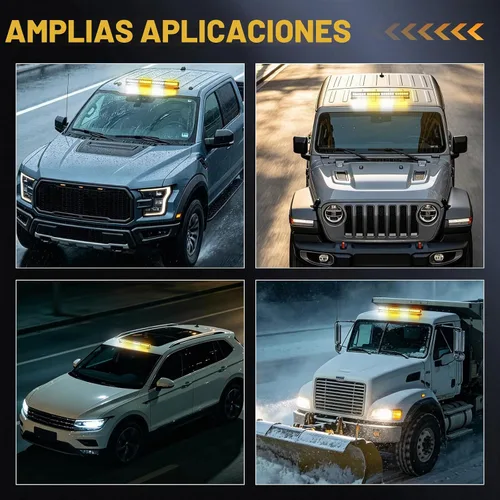 Vista 7 de Barra de luces estroboscópicas LED de emergencia inalámbrica ámbar