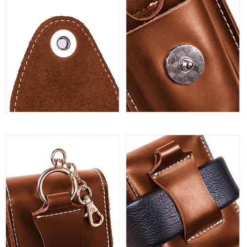 Vista 2 de YIUMLMN - Funda de cuero para encendedor de cigarrillos, protección perfecta para cigarrillos y encendedores