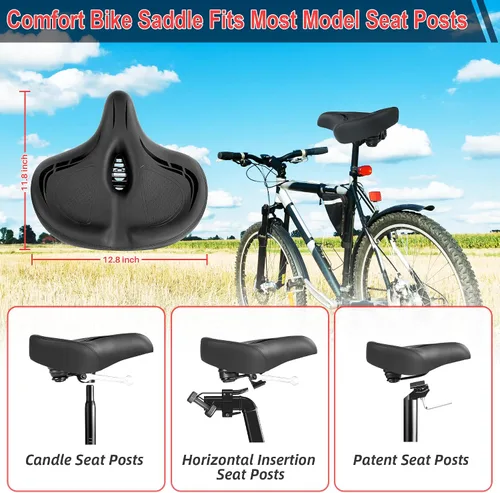 Vista 3 de Asiento de bicicleta de gran tamaño para bicicleta Peloton y bicicleta +, repuesto de sillín de bicicleta ancho compatible con bicicletas
