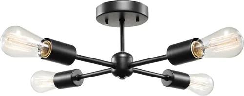 Vista 15 de Globe Electric 66000073 Lámpara de techo con brazo ajustable de montaje semiempotrado de 4 luces, latón mate, brazos giratorios, accesorios