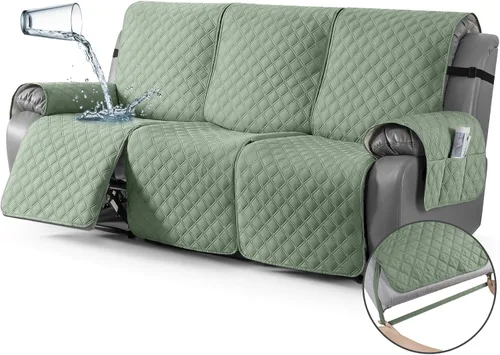 Vista 28 de TAOCOCO - Funda antideslizante para silla reclinable, funda para sofá, funda para silla reclinable pequeña con correas elásticas, protector