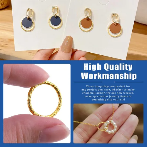 Vista 4 de Glarks Juego de 1000 anillos torcidos de 0.315 in, 0.394 in, 0.472 in, 0.591 in y 0.709 in, 4 colores abiertos, anillos de salto abiertos