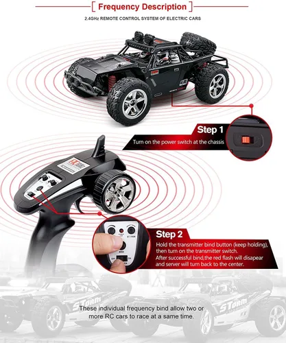 Vista 5 de Coche RC a escala 1:12 Desert Buggy de alta velocidad 30 MPH+4x4 Autos de carreras rápidas RTR Racing 4WD Energía eléctrica 2.4 GHz Radio Control