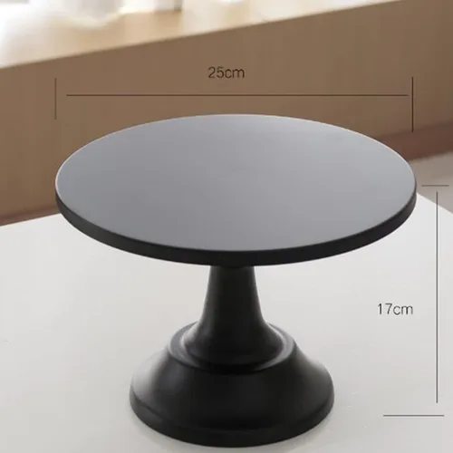 Vista 3 de Tnfeeon Soporte redondo para tartas, base más ancha, fácil de exhibir para aniversarios (negro)