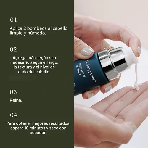 Vista 8 de Living proof Tratamiento sin enjuague y mascarilla capilar Triple Bond Complex