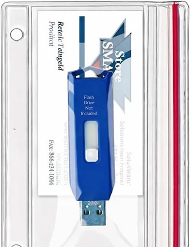Vista 5 de StoreSMART - Funda con cremallera Flash Drive para carpetas de 3 anillas, paquete de 10 unidades, plástico de vinilo, R1831-FLASH10, fabricada