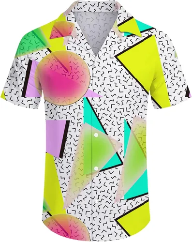 Vista 2 de ifamawlea Conjunto deportivo de 2 piezas para hombre, camisa hawaiana, pantalones cortos, camisa con botones y pantalones cortos con sombreros