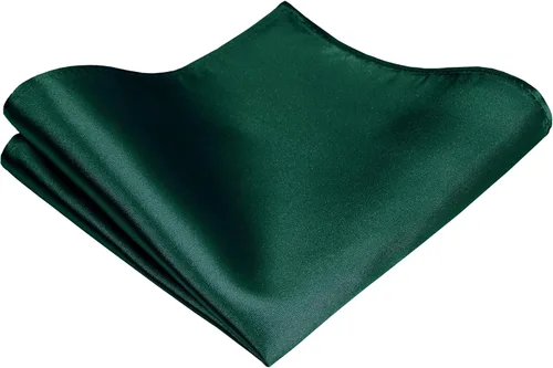 Vista 4 de TIE G - Juego de corbata negra formal y pañuelo de bolsillo en caja de regalo