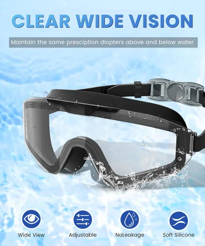 Vista 3 de Gafas de natación para hombres y mujeres, gafas de natación para hombres: antivaho sin fugas, protección UV400, visión amplia, paquete de 3