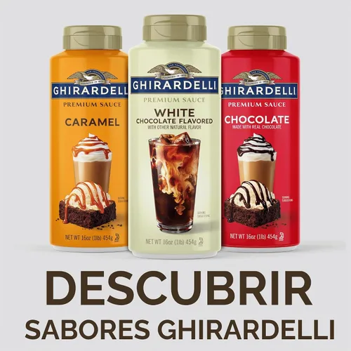 Vista 4 de GHIRARDELLI Salsa con sabor a chocolate blanco premium, botella de 16 onzas, rico jarabe de chocolate blanco para café y postres