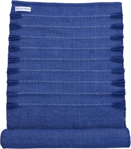 Vista 36 de Jaipur Art & Rugs - Alfombra de yoga de algodón, respetuosa con el medio ambiente, tejida a mano, gruesa (0.945 x 2.835 x 0.197 in)
