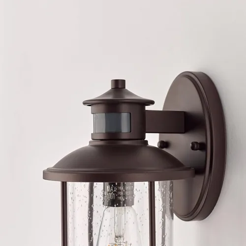 Vista 6 de MICSIU Lámpara de pared exterior con sensor de movimiento de 11.5 pulgadas, aplique de pared para exterior del anochecer al amanecer con cristal