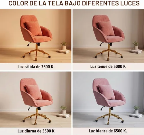 Vista 9 de Silla de escritorio para oficina en casa, cómoda con ruedas giratorias ajustables, moderna silla de tocador de maquillaje de terciopelo con respaldo