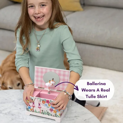Vista 5 de ABI + OLIE Joyero de bailarina para niñas Joyero para niñas Joyero musical para niñas de 4 a 12 años Cajas de música para niñas Perfecto recital
