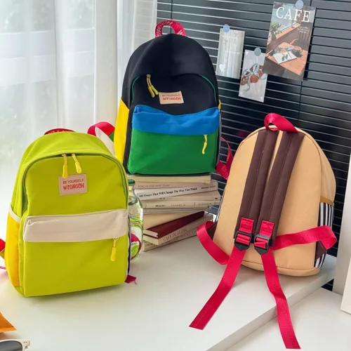 Vista 5 de Mochila Kawaii de 11 pulgadas, bonita mochila estética para viajes, mini bolsa ligera de dibujos animados, Negro, mini