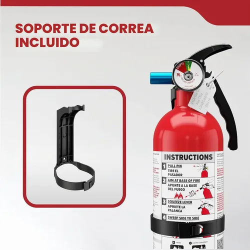 Vista 6 de Kidde - Extintor básico para el hogar, oficina, residencial, de un solo uso, 5BC Extintor residencial para líquidos/gases inflamables muy pequeños