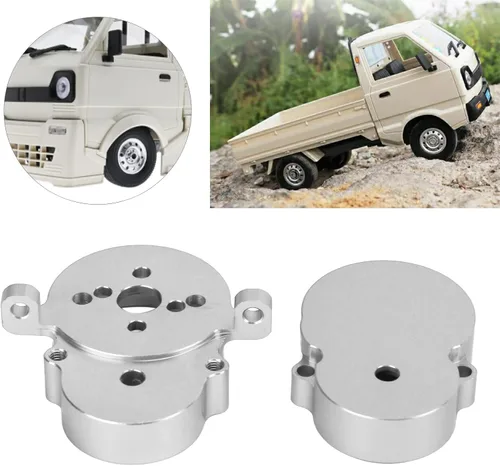 Vista 3 de VGEBY Carcasa de transmisión trasera, accesorio de camión RC Shell de metal para WPL D12 Truck (Plata) Accesorio de modelo de coche