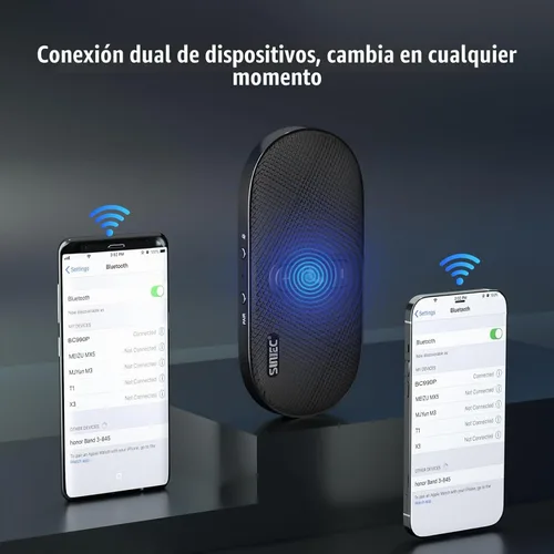 Vista 4 de Altavoz Bluetooth para coche manos libres: Altavoz Bluetooth de 6 W para teléfono celular - Kit de coche manos libres inalámbrico Soporte Siri