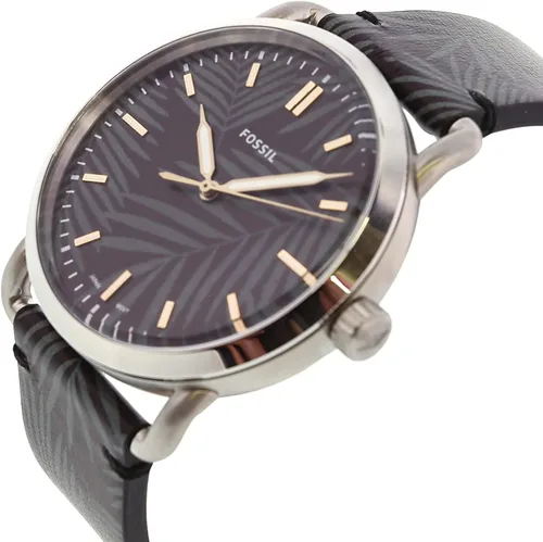 Vista 2 de Fossil Commuter FS5545 - Reloj de cuarzo japonés de piel plateada para hombre