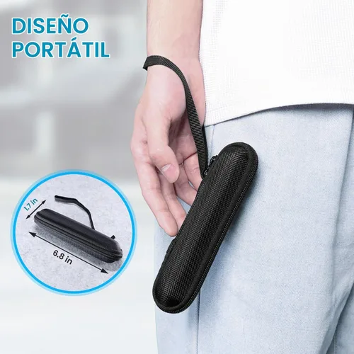 Vista 7 de DinoFire - Clicker de presentación con estuche, presentador inalámbrico remoto Powerpoint Clicker, con bolsa de almacenamiento protectora Negro