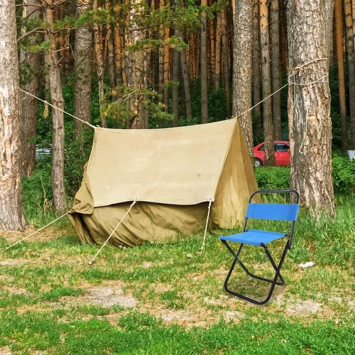 Vista 5 de STOBAZA Silla de camping pequeña y plegable ligera, portátil, para exteriores, diseño ergonómico, fácil almacenamiento y transporte para pesca