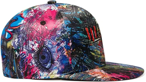 Vista 8 de Quanhaigou Gorra de béisbol estampada sombreros unisex con diseño de graffiti con Snapback y Snapback para el verano