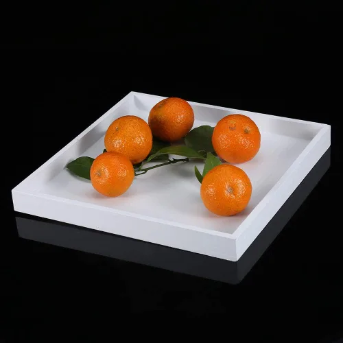 Vista 3 de Bandeja de madera para servir, bandeja de madera para servir vintage, bandeja para desayuno, mesa de café, bandeja para servir frutas, dulces