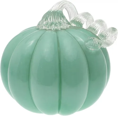 Vista 13 de Boston International Calabaza de cristal para otoño, cosecha, Acción de Gracias, decoración de mesa de vidrio soplado a mano, pequeño, remolino