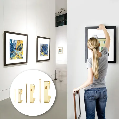 Vista 4 de Ganchos para fotos, kit de 160 piezas para colgar fotos, incluye ganchos para colgar fotos de 30 libras, 50 libras y 100 libras, ganchos