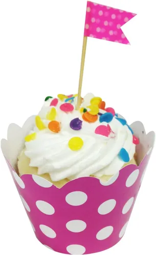 Vista 11 de AllyDrew Envolturas para cupcakes de lunares de tamaño estándar (juego de 20), color negro