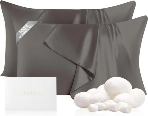 Vista 41 de THXSILK Funda de almohada 100% seda de morera para la salud del cabello y la piel, funda de almohada suave y lisa de 22 momme con cremallera oculta