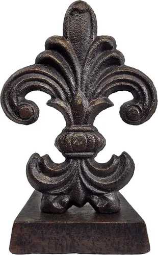 Vista 10 de Lulu Decor, Tope de puerta de hierro fundido Fleur De Lis, tapón de puerta (LB15BK1)