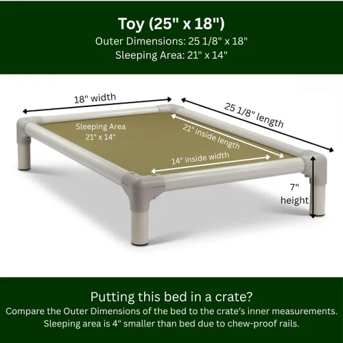 Vista 60 de Kuranda Cama elevada para mascotas a prueba de masticación - PVC almendra - 25" x 18" - Cordura Nylon - Borgoña