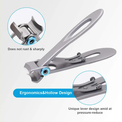 Vista 4 de Cortaúñas gruesas para dedos de los pies, podólogo para uñas encarnadas y gruesas, para hombres y personas mayores, de acero inoxidable de grado