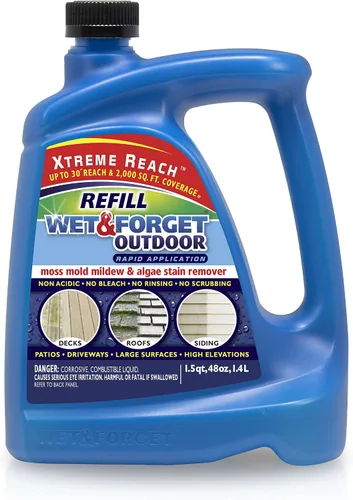Vista 4 de Wet & Forget Removedor de manchas de musgo, moho, mildiú y algas para exteriores, limpiador multisuperficie, extremo de manguera Xtreme Reach
